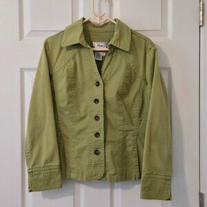 Tria Twill Weave Cotton Green 'Jean' Jacket Size L